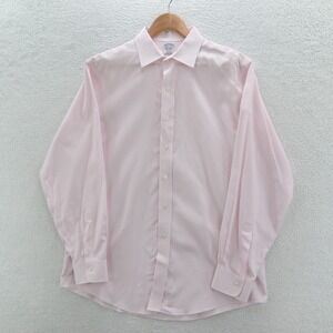 Brooks Brothers Shirt Mens 16.5 Pink Regent Button Up Preppy Office Old Money